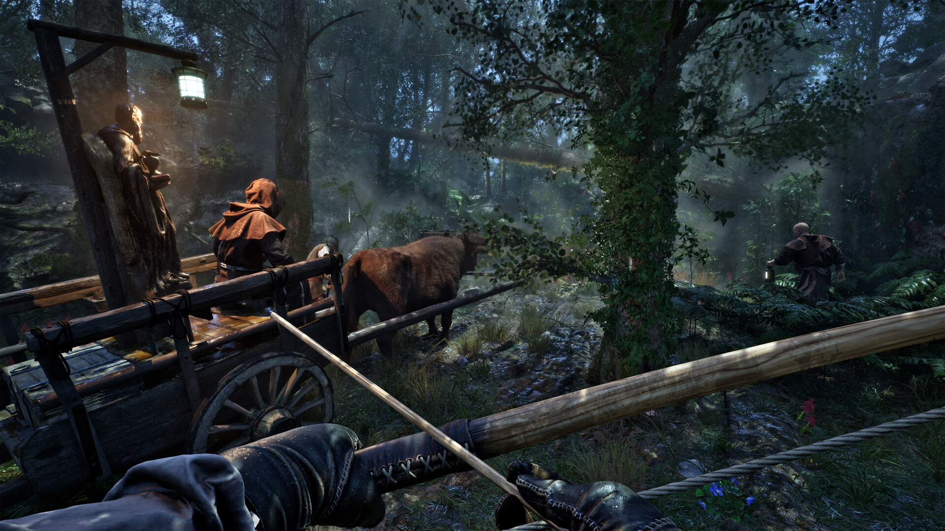An expedition cart moving through the jungle
